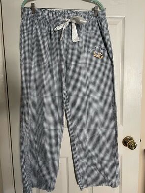 LSU Tiger Gingham Lounge Pants with Drawstring Size Large